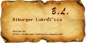 Biburger Lukrécia névjegykártya